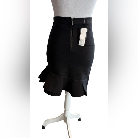 Elegant Bebe Black Ruffle Mini Skirt - Picture 5 of 7
